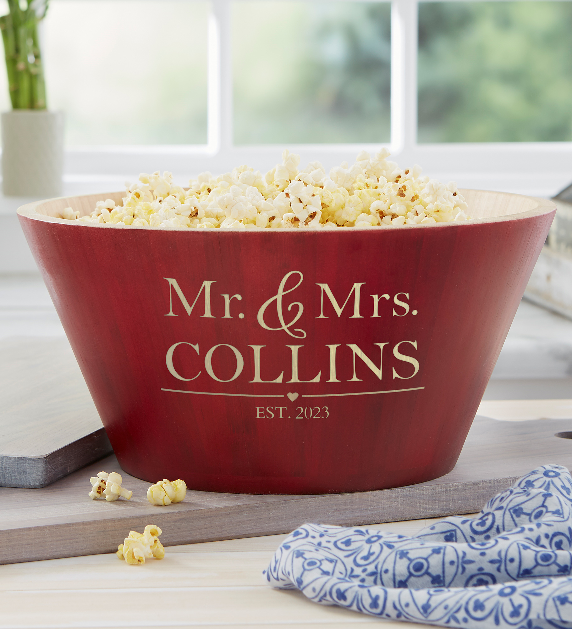 The Wedding Couple Personalized Bamboo Red Bowls